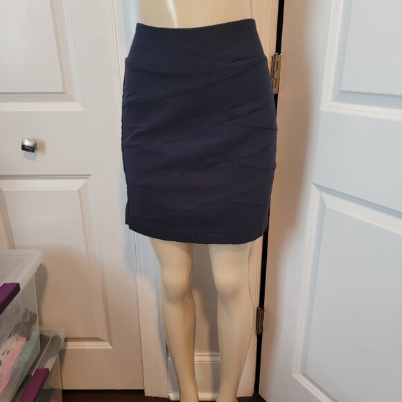 Soulmates Dark Blue Straight Pull On Pencil Midi Skirt - Picture 2 of 9